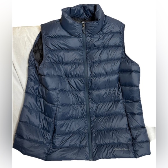 Eddie Bauer Other - Men Eddie Bauer EB650 navy blue puffer goose down zip-up vest jacket, XXL